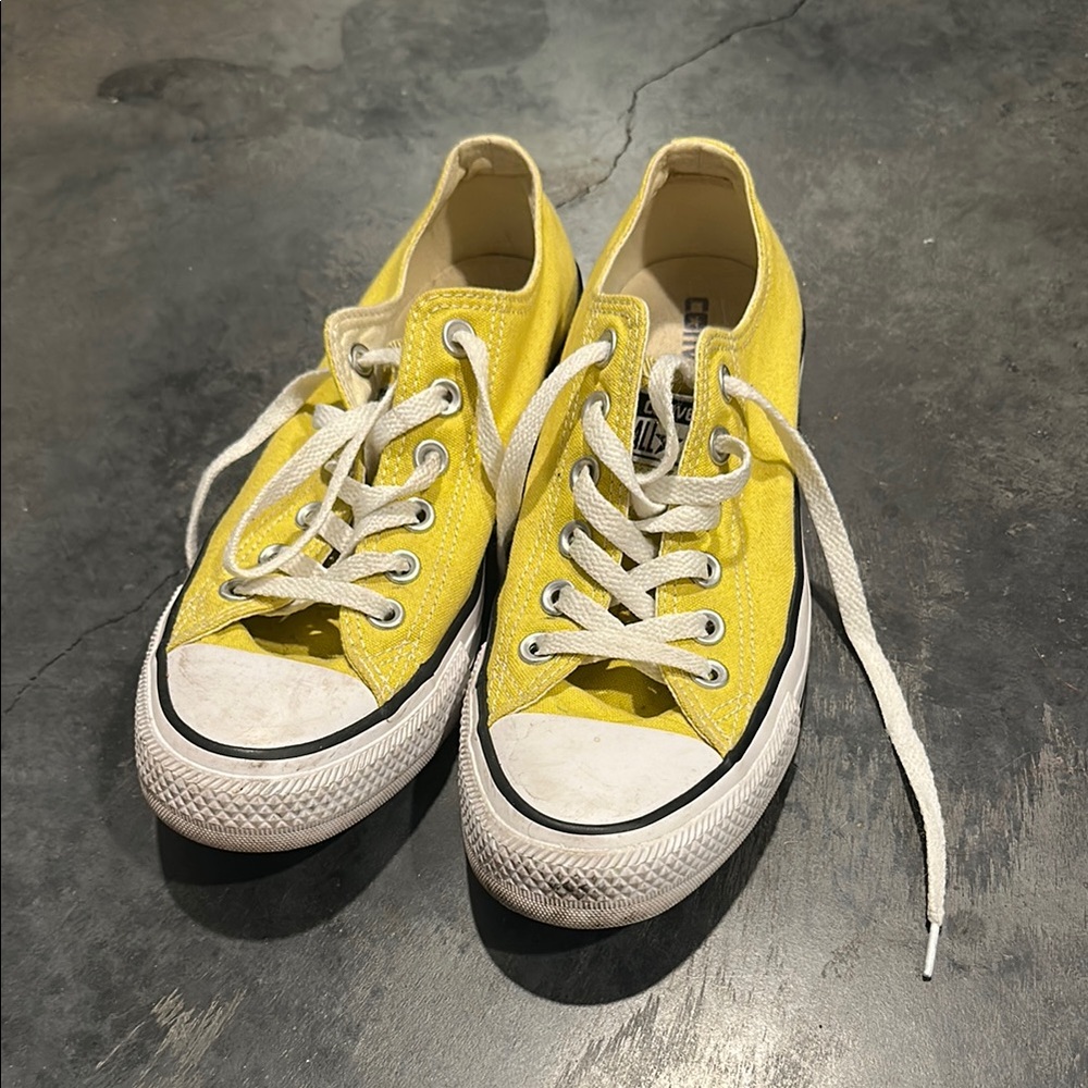 Yellow Canvas Sneakers with White Laces